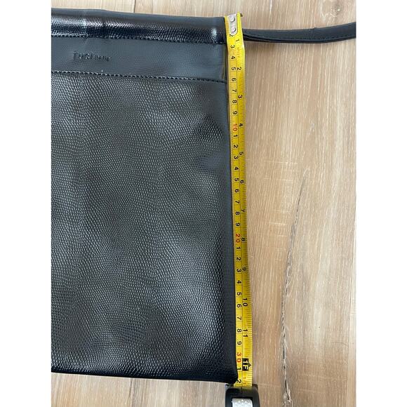 TUCI Italia Lizard Embossed Black Leather Handbag Cross-Body Bag - Picture 10 of 14